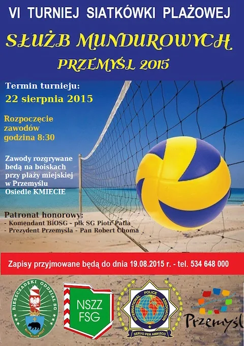 Regulamin VI Turnieju Siatkówki Plażowej Służb Mundurowych – Przemyśl 2015