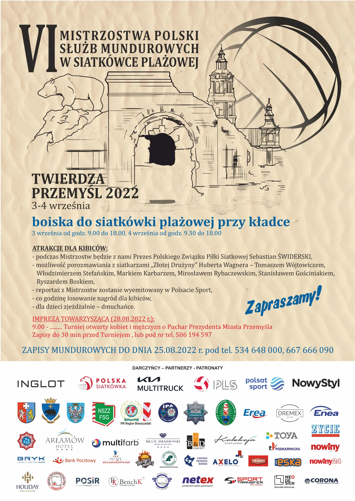 ZAPRASZAMY NA VI MISTRZOSTWA POLSKI SŁUŻB MUNDUROWYCH W SIATKÓWCE PLAŻOWEJ – TWIERDZA PRZEMYŚL